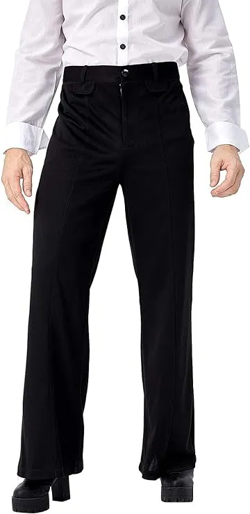 "Men's Retro 70S Disco Fever Black Flared Pants Adult Vintage Trousers Bell Bottoms,42-44"