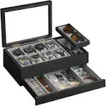 8-Slot Watch Box Black