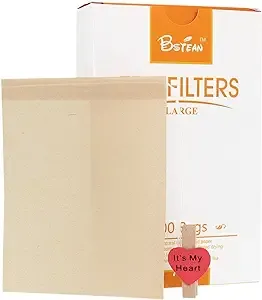 Bstean Tea Filter Bags Large Disposable Infuser with Drawstring 100% Natural