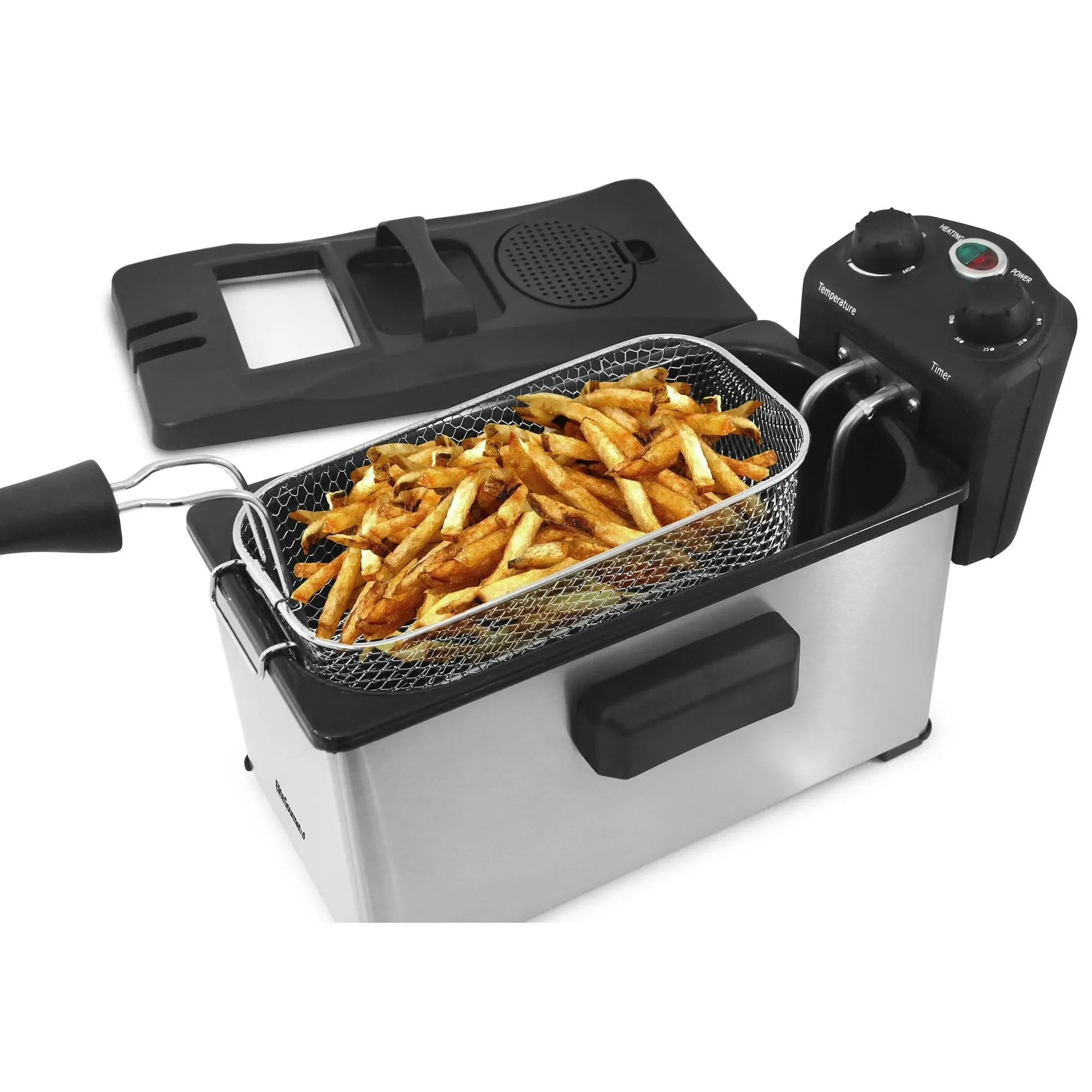 Elite Gourmet 3.5 qt Electric Immersion Deep Fryer with Lid