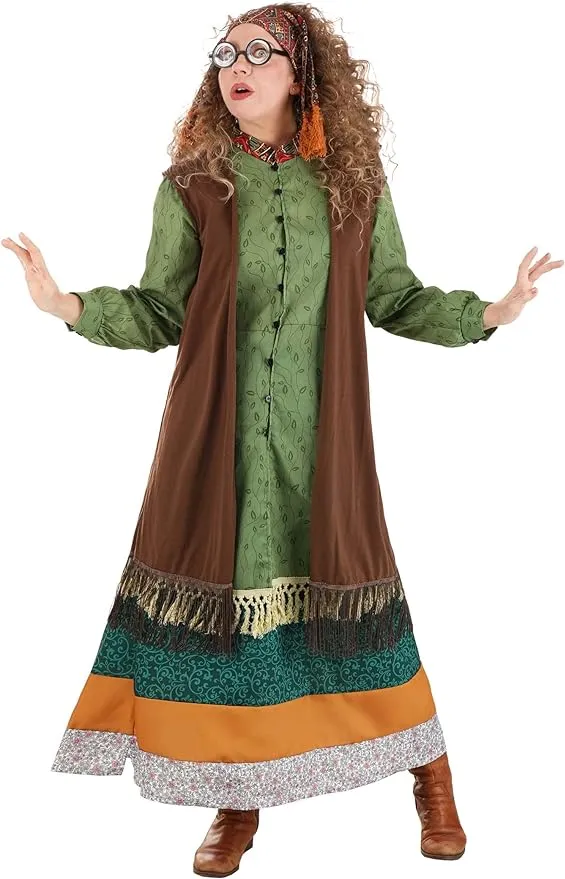 Deluxe Harry Potter Professor Trelawney Costume for Women, Divination Prophecy Teacher Outfit for Wizard Cosplay Large