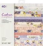 Crafter&#039;s Companion Single Sided Paper Pad - 12&#034;X12&#034; 40 pc/ Pkg - FULL BLOOMS