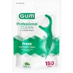 Gum Professional Clean Flossers, Extra Strong, Fresh Mint - 150 Flossers
