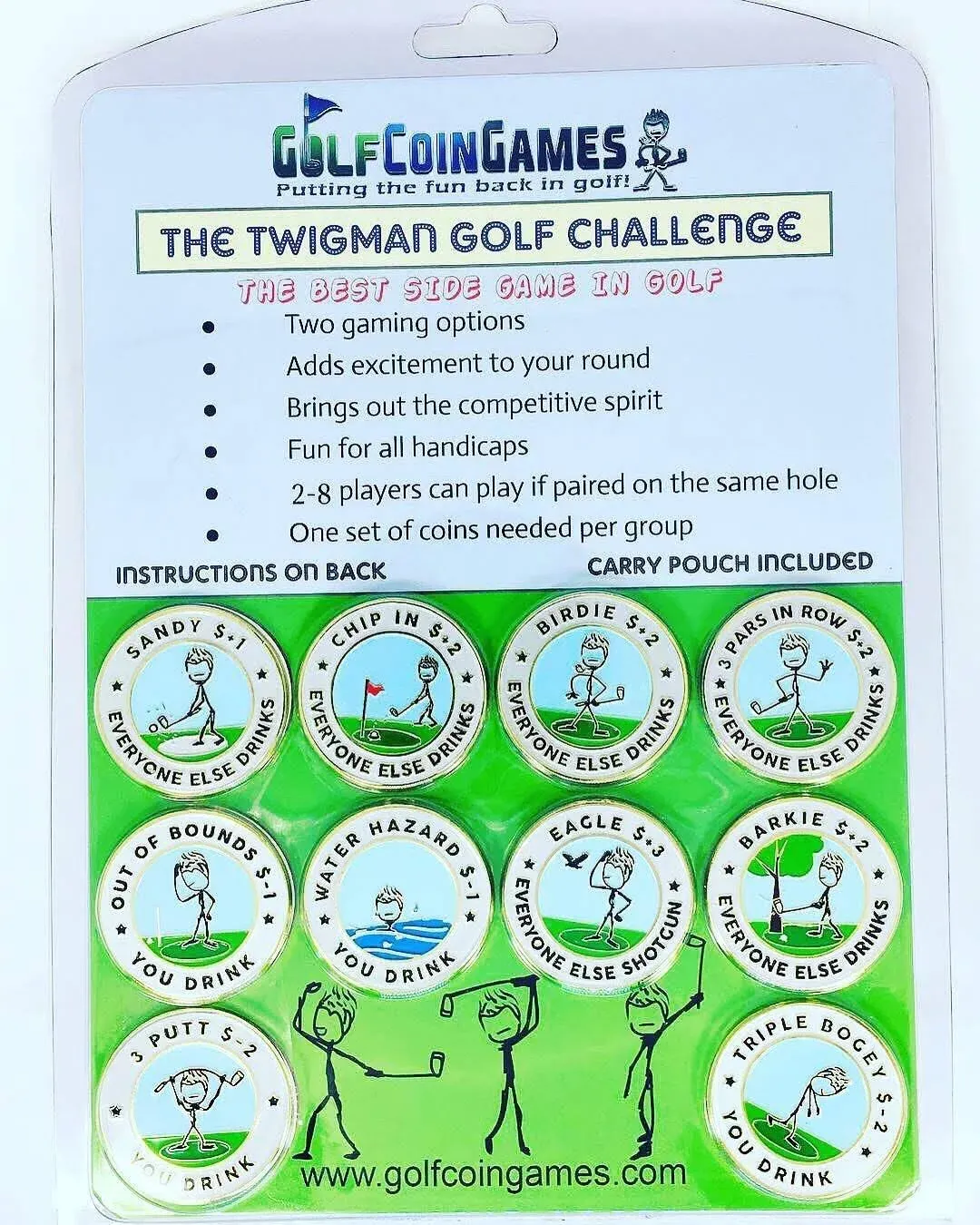 The Twigman Golf Challenge- Golf Coin Games- Free Shipping