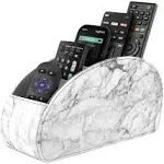 Sithon Remote Control Holder with 5 Compartments - PU Leather Remote Caddy Desktop Organizer Store TV, DVD, Blu-Ray, Media Player, Heater Controllers