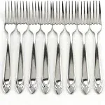 Stainless Steel Forks Heavy Duty Flatware Forks Set, Diamond Pattern, 8 Pcs