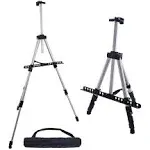 66&#034; Silver Aluminum Adjustable Artist Field Display Easel Tripod Stand, Tabletop