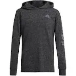 Kids' Adidas Logo Hooded Long Sleeve T-Shirt Medium Black Heather