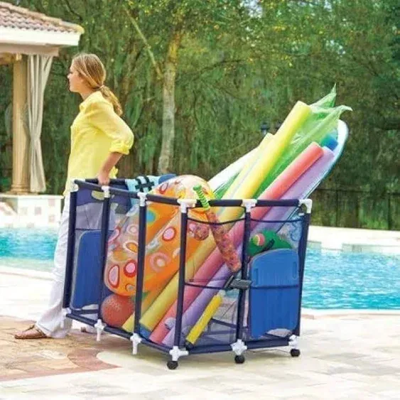 TIS Your Season Inc Rolling Pool Toy Storage Cart Bin