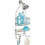 iDesign York Metal Wire Hanging Shower Caddy, Extra Wide Space for Shampoo,