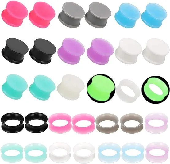 Juway Jusway Silicone Ear Plugs Gauge Plugs and Tunnles for Ear Plug Earrings for ...