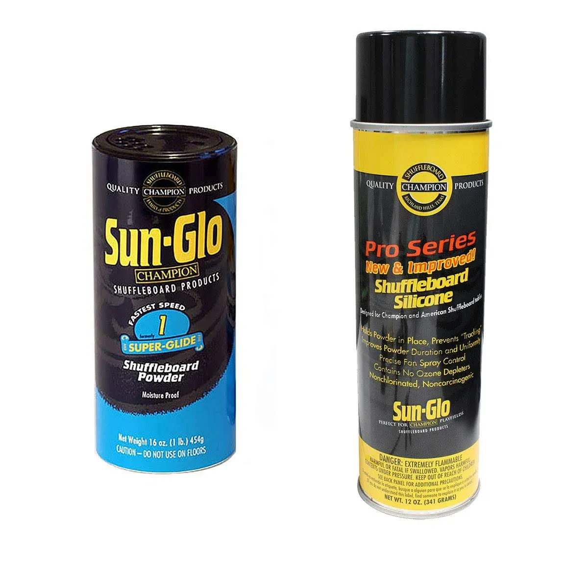 Sun-Glo Silicone Shuffleboard Spray (12 oz.) &amp; Super-Glide Shuffleboard Powde...