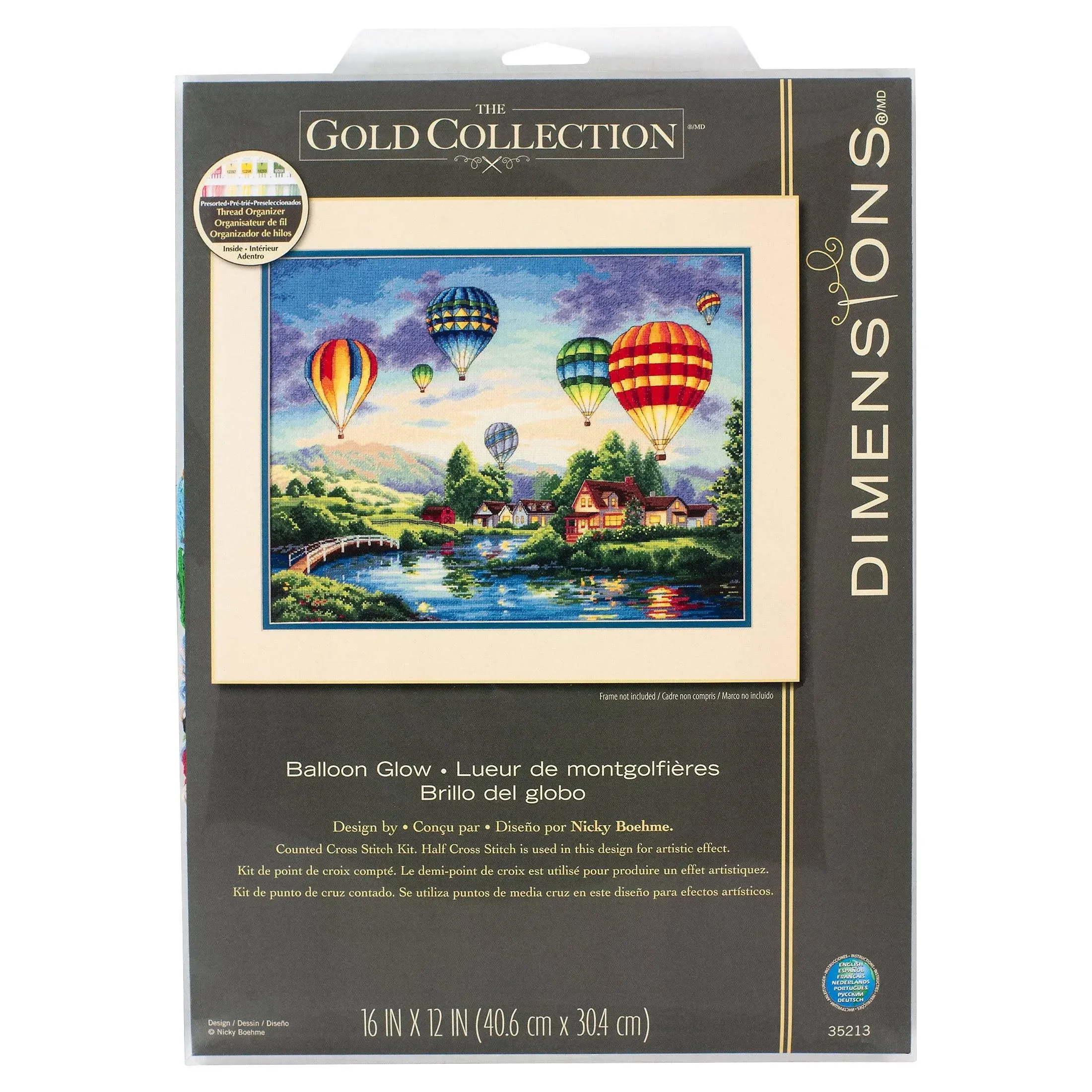 Dimensions Gold Collection Counted Cross Stitch Kit 16&#034;X12&#034;-Balloo<wbr/>n Glow (18 Cou