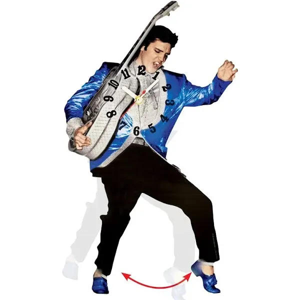 Elvis Presley Leg Swinging Pendulum Clock - TBL Clock - Blue