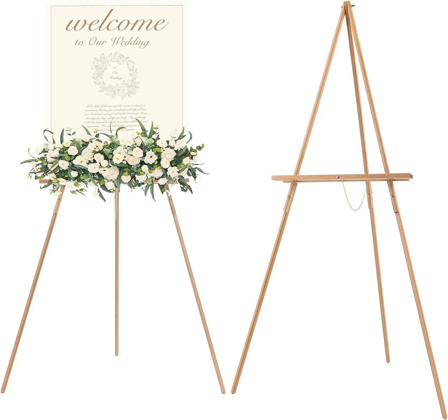 MEEDEN Wedding Easel for Display, Wooden Easel Stand for Wedding Sign ...