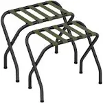 Set of 2 Luggage Racks Forest Green/Black