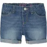 The Children's Place Baby Girls' and Toddler Jean Midi Shorts