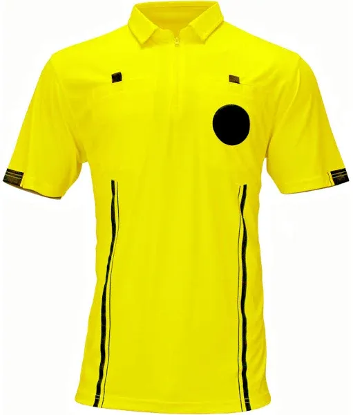 Epic Sports Men’s XL Yellow Soccer Referee Shirt, Short Sleeve Exc. Condition