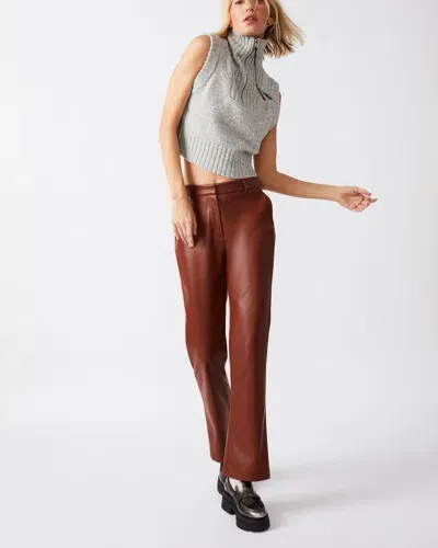 MERCER FAUX LEATHER PANT COGNAC