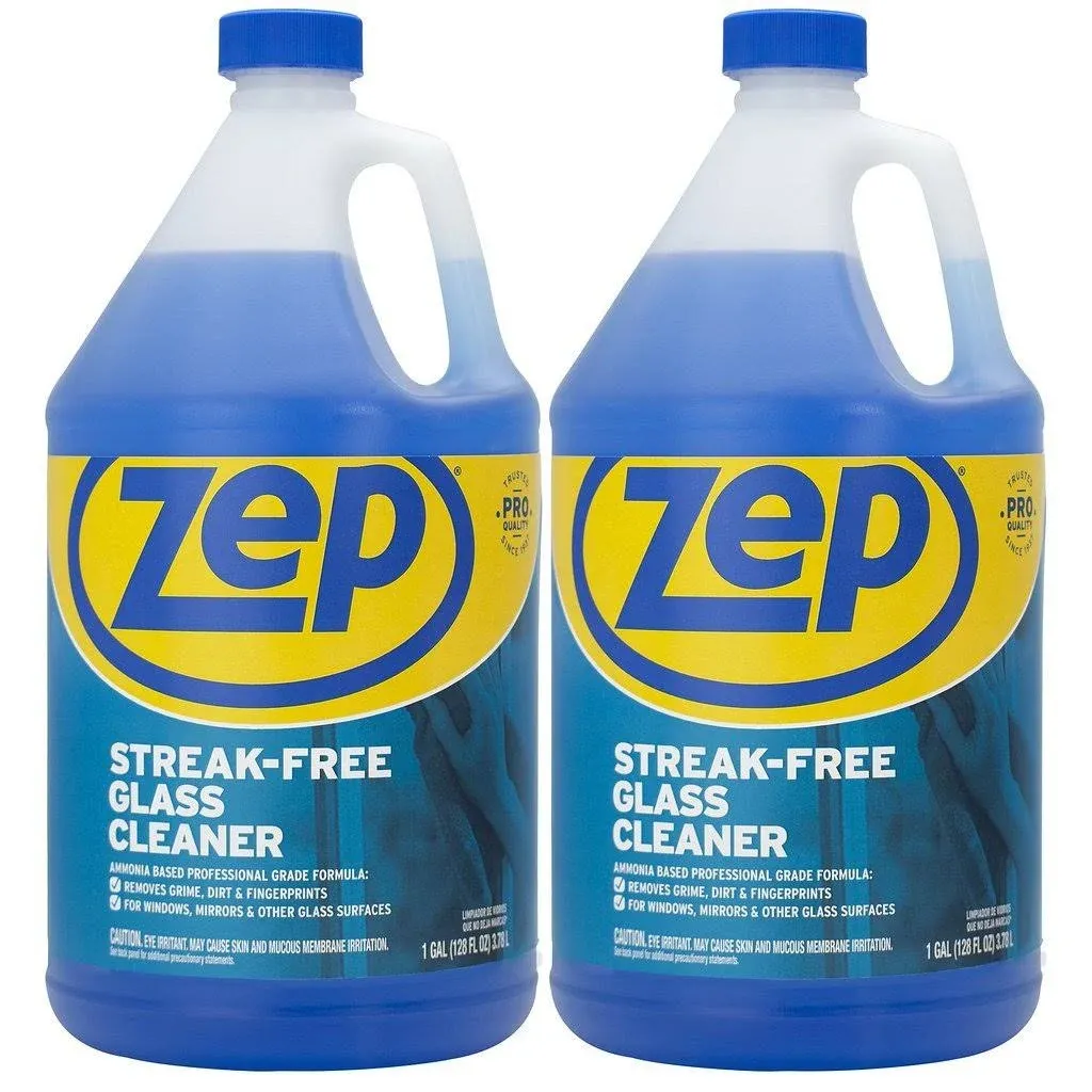 Zep Streak-Free Glass Cleaner - 1 Gallon - (Case of 2) Zu1120128 - Pro Formula Clean