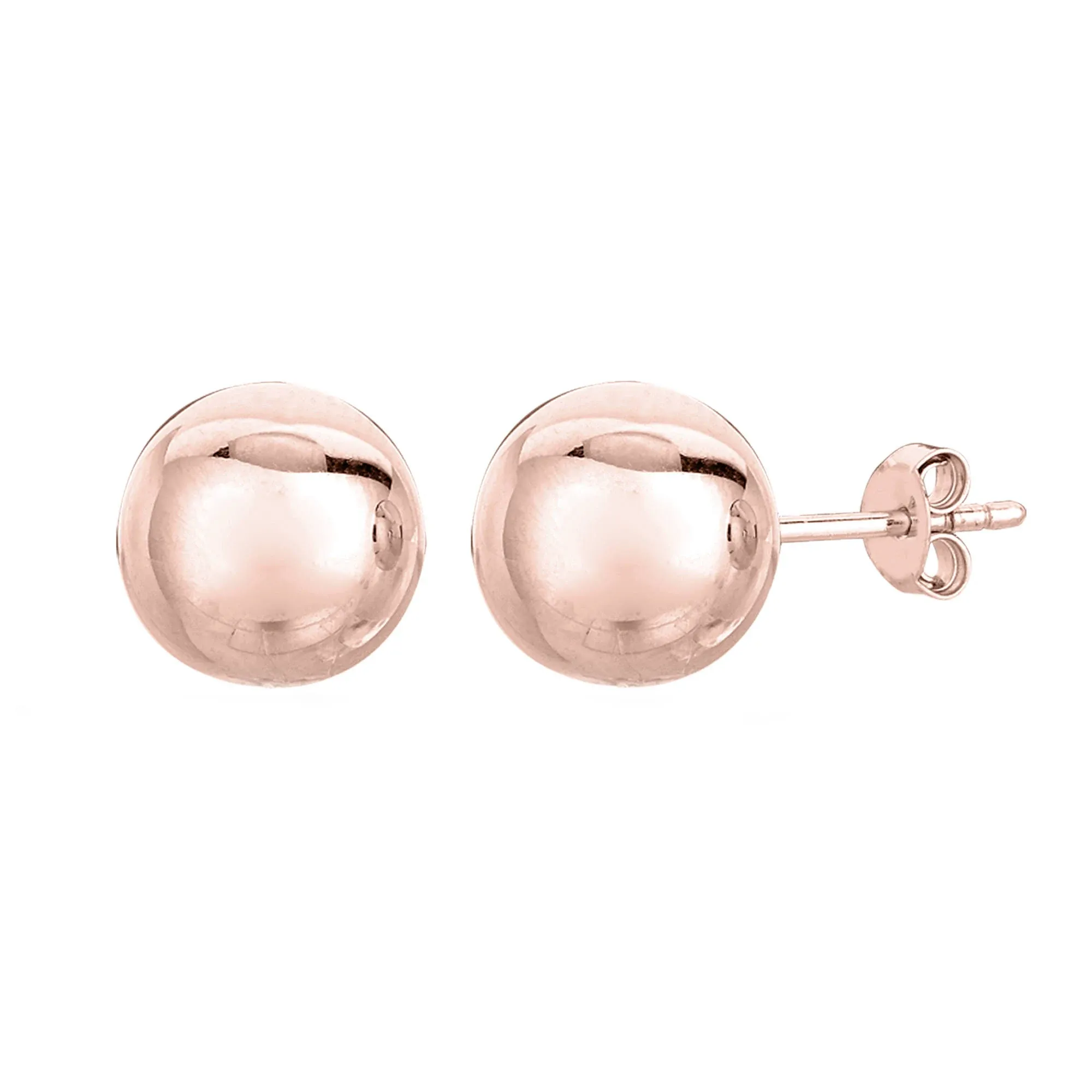 14K Rose Gold 6mm Ball Stud Earrings