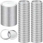 EvaHab 72pcs Canning Lids with Rings Wide Mouth, for Ball, Kerr Jars - Split-Type Metal Mason Jar Lids for Canning - 100% Fit & Airtight for Regular