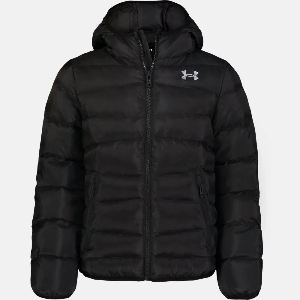 Under Armour Kids Prime Puffer Jacket (Little Kids) Girl's Clothing Black : 4 ...