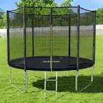 Skok Trampoline 8ft 10ft 12ft 14ft 15ft Trampolines with Safety Enclosure, Recreational Trampolines Outdoor for Kids and Teens with Ladder, ASTM