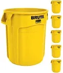 Rubbermaid 2610YELEA 10 Gal Plastic Round Brute Container Yellow