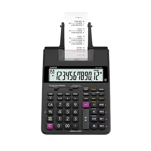 Casio HR-170RC 12-Digit Desktop Printing Calculator, Black