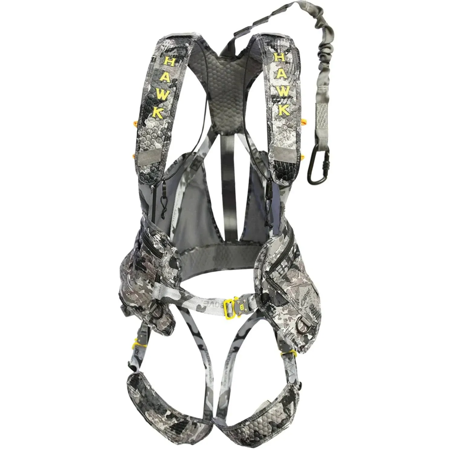 Hawk Elevate Pro Comfortable Lightweight Adjustable 360 Degrees Movement Tree Stand Hunting Padded Safety Harness with Storage Pocket & Integrated Gear Hooks