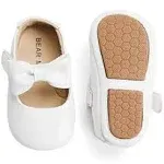 Felix & Flora Infant Toddler Baby Moccasins Soft Sole Bowknot Baby Walking Shoes Mary Jane Dress Shoes (6-9 Months Infant,White)