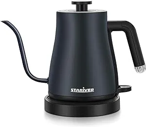 Stariver Electric Kettle Gooseneck Kettle, 1.2L Water Kettle, BPA-Free, Pour Over Tea Pot Stainless Steel for Coffee & Tea with Fast Heating, Auto-Shut Off and Boil-Dry Protection Tech, Dark Blue