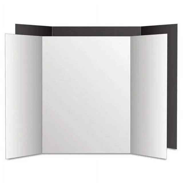 Two Cool Tri-fold Poster Board, 36 X 48, Black/white, 6/carton