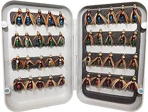 FLY FISHING FLIES Assortment for Trout Bass Dry Wet Nymphs 40 Pcs UNBOUNDED