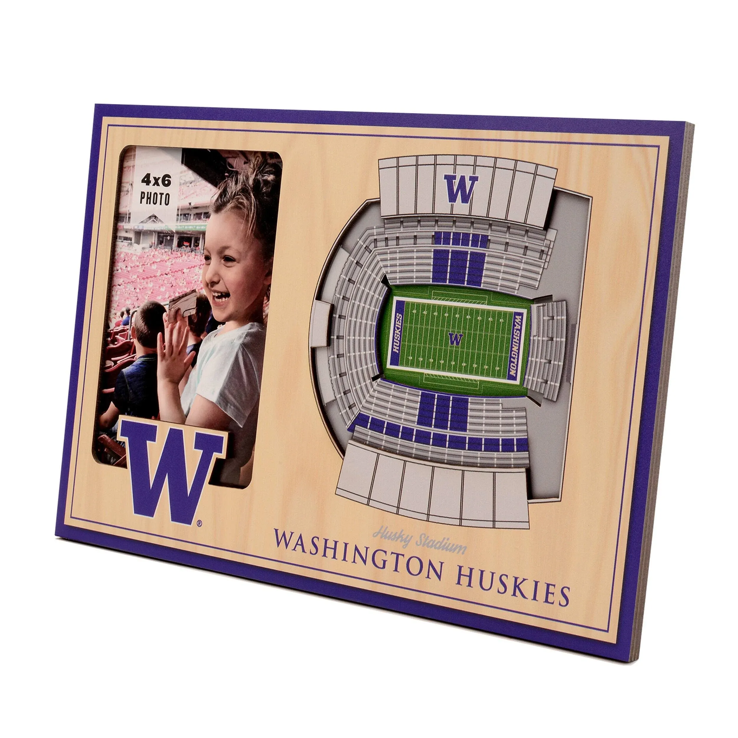 YouTheFan 9026303 4 x 6 in. NCAA Washington Huskies 3D StadiumViews Picture Frame  Husky Stadium