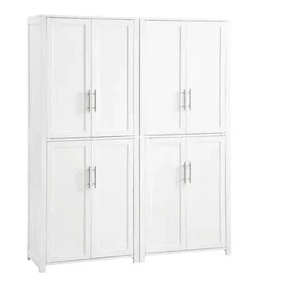 Crosley Furniture Savannah 2pc Pantry Set White - 2 Pantries