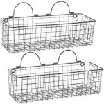 DII 6.7" Modern Style Iron Wire Medium Wall Baskets in Black (Set of 2) - Industrial - Baskets - by Homesquare | Houzz