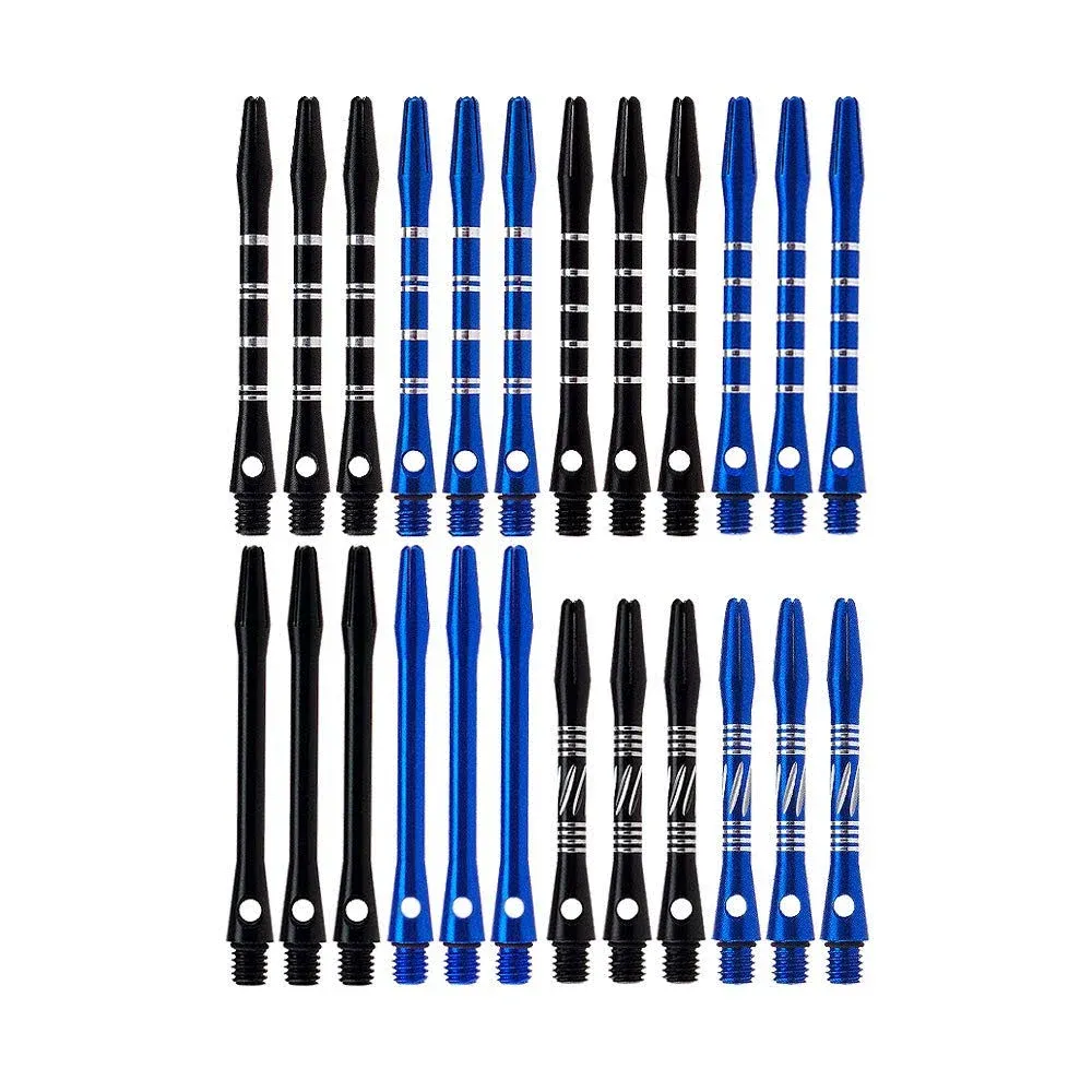 Wolftop 2BA Thread Aluminum Dart Shafts 24 Pack with Rubber O-Rings Dart ...