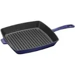 Staub 12" Cast Iron Square Grill Pan - Dark Blue