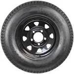 Ecustomrim Trailer Tire and Black Spoke Wheel Rim ST175/80D13 C 175/80 13 in 5 Lug On 4.5