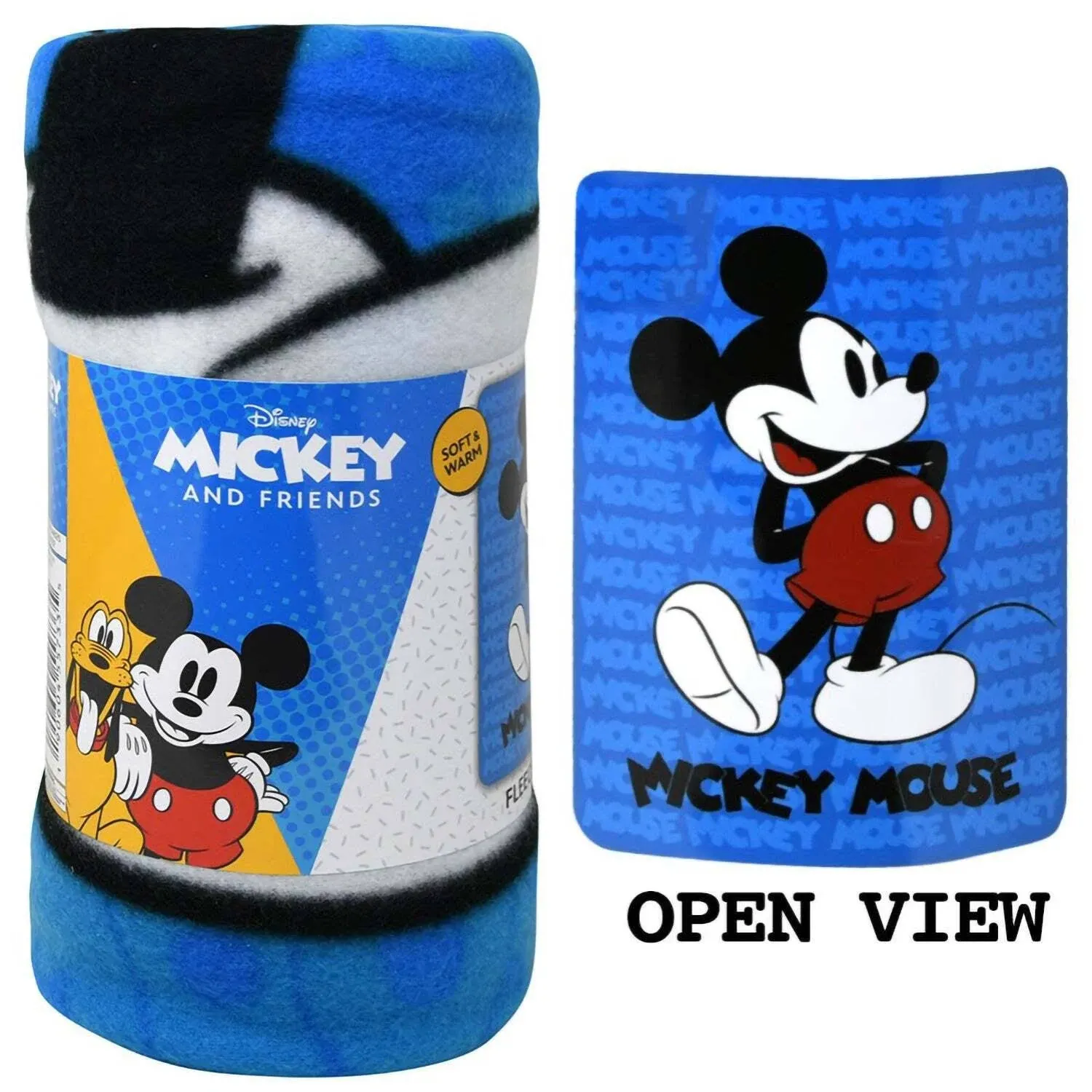 Mickey 45 x 60 Fleece Throw Blanket | Fun Mickey Mouse Fleece Soft Throw Blanket for Girls & Boys | Lightweight Fabric Bed Cover | Cool Bedroom Decor | Kids Comfortable Cozy Throw Blanket