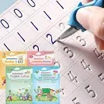 CosyCorner Magic Ink Copybooks for Kids Reusable Handwriting Workbooks for Preschools Grooves Template Design and Handwriting Aid Magic Practice