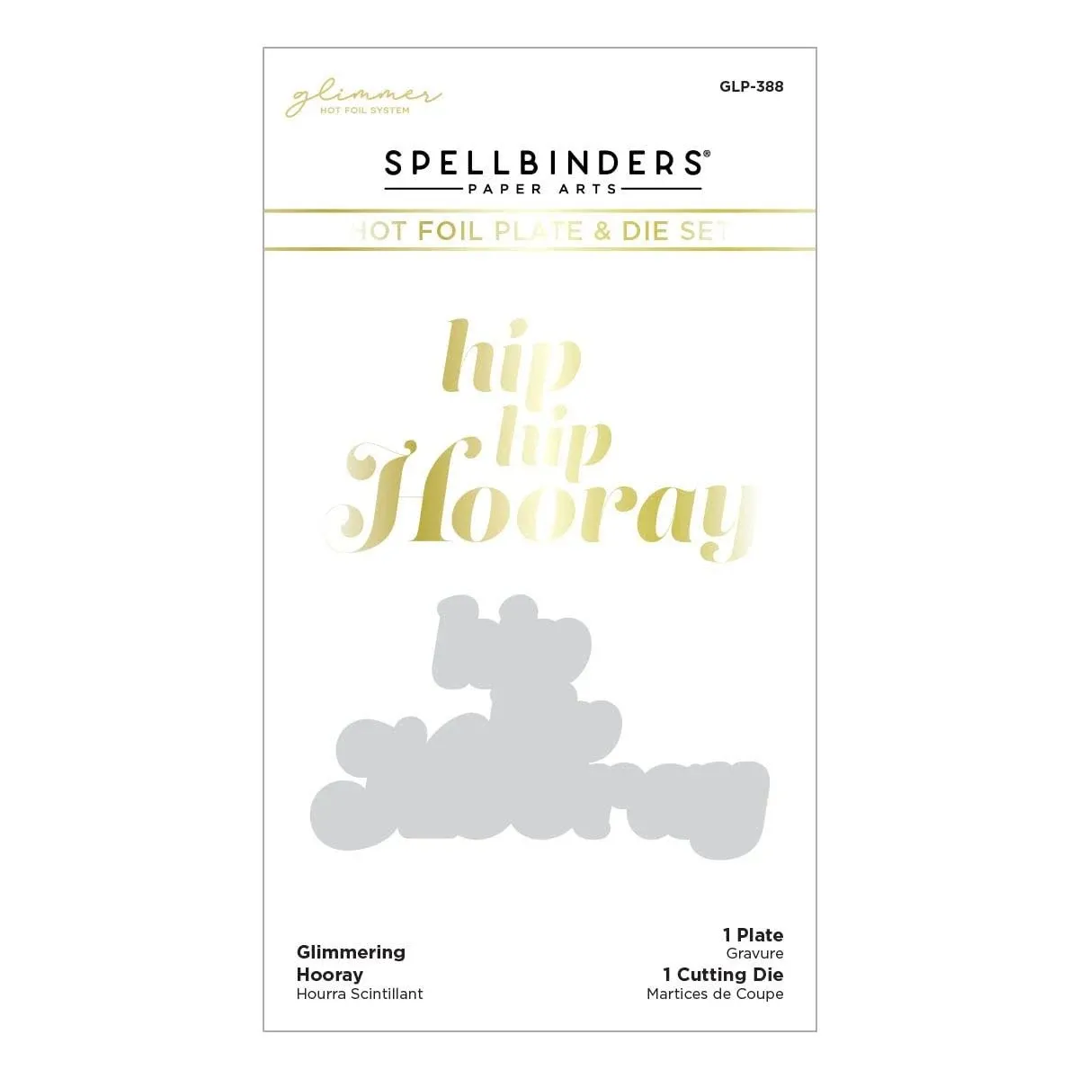 Spellbinders Glimmering Hooray Hot Foil Plate, Metal