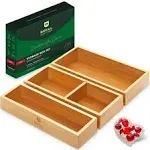 Royal Craft Wood Luxury Bamboo Caddy Drawer Organizer Storage Box Bin Set for Kitchen Bathroom Office Desk Makeup Jewelry 3