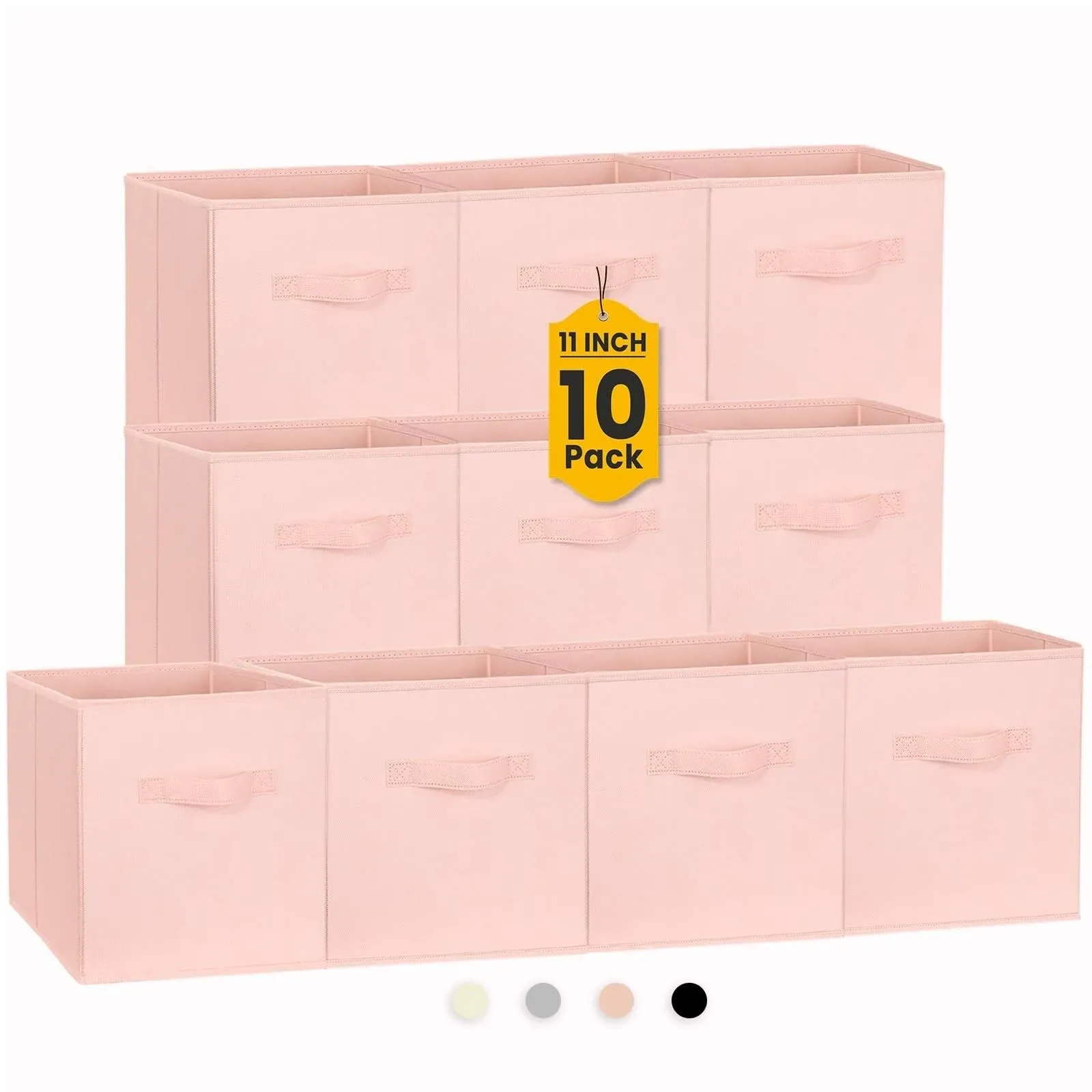 Storage Cubes, 11 inch Cube Storage Bins (Set of 10), Decorative Baby Nursery ...