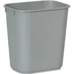 Rubbermaid Commercial Deskside Plastic Wastebasket, 3.5 gal, Gray