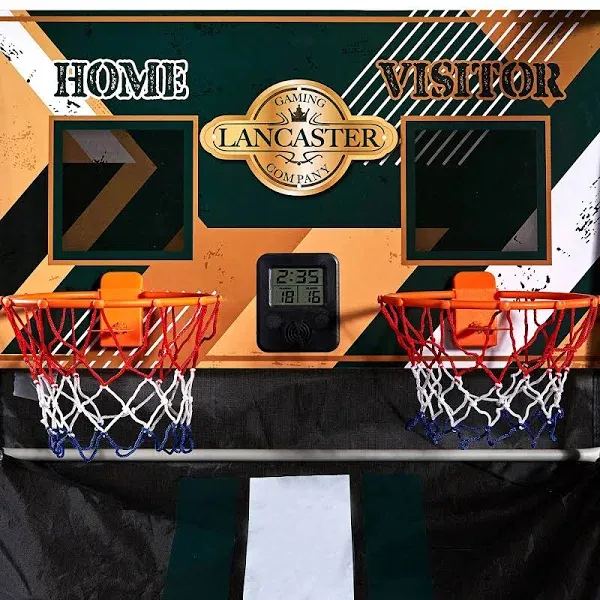 Lancaster Gaming Company Sports EZ-Fold 2 Player Indoor Arcade Dual Basketball Hoop Shot Game