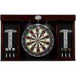 Thornton 40" Dartboard Cabinet with LED Lights - Brown/Black