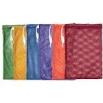 Heavy-duty Mesh Bag, 12" X 18", Gold, Green, Orange, Purple, Royal Blue, Scarlet Red, 6/set